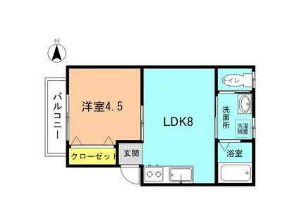 ロードスターイシハラ(1LDK/1階)の間取り写真