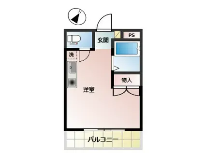 ユニテ今川(ワンルーム/2階)の間取り写真