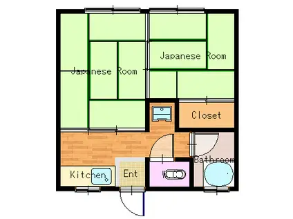エクレール泉 酒田市東泉町1丁目(2K/2階)の間取り写真