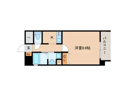 RA-COLON(1K/2階)の間取り写真