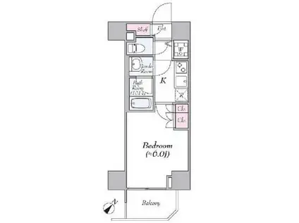 グラントゥルース巣鴨(1K/10階)の間取り写真