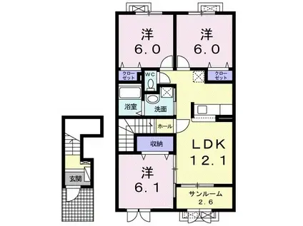 アヴァンセ(3LDK/2階)の間取り写真