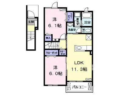 ADVANCE(2LDK/2階)の間取り写真