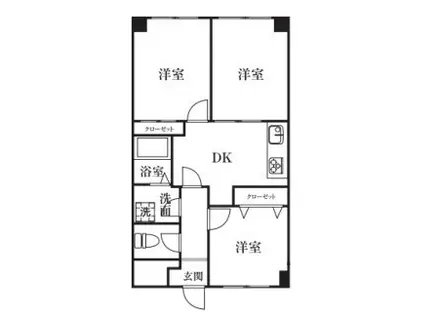 リヴェール・エム(3DK/1階)の間取り写真