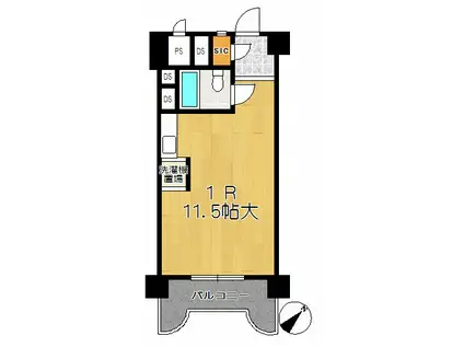 チサンマンション第二仙台(1DK/4階)の間取り写真