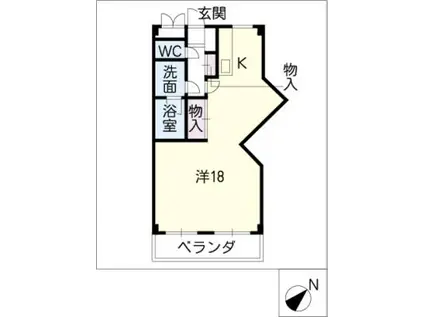 メゾン小浜ヒルズ(ワンルーム/5階)の間取り写真