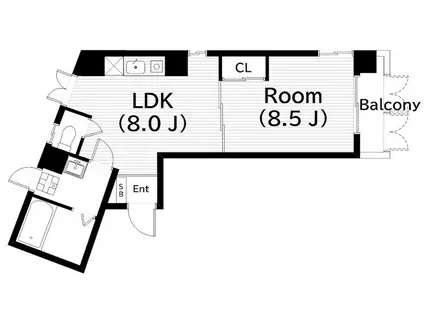 マンションクララ(1LDK/5階)の間取り写真