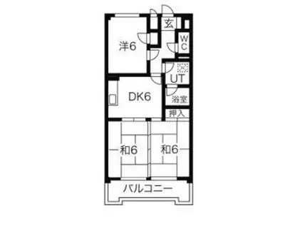 ドムール藤浪(3DK/2階)の間取り写真