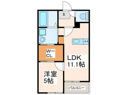 ネオステージ八王寺町(1LDK/1階)の間取り写真