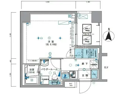 メインステージ亀戸III(1K/5階)の間取り写真