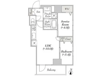 MYRIA RESIDENCE RYOGOKUII(1SLDK/7階)の間取り写真