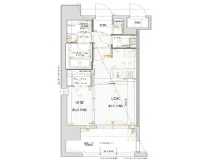 グランフォーレ博多マークプレイス(1LDK/8階)の間取り写真