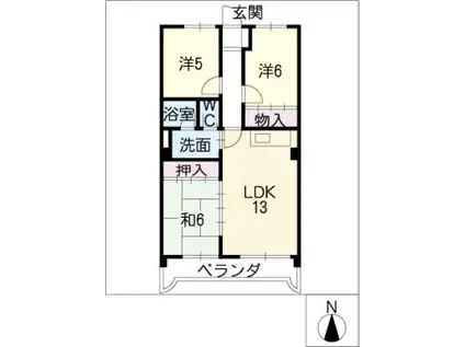 ロワールパーク(3LDK/1階)の間取り写真