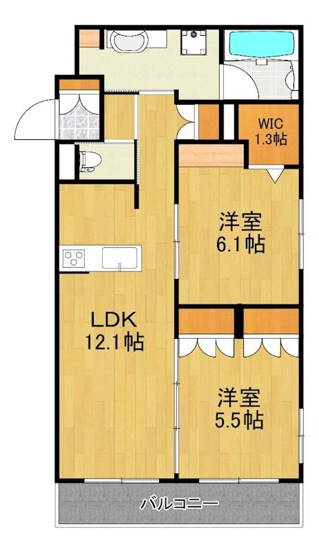 HEBEL MAISON 新城(2LDK/2階)の間取り写真