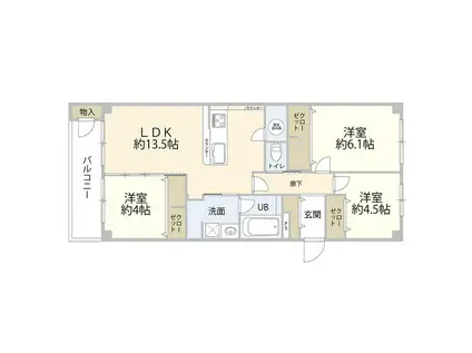 松月アイリス(3LDK/2階)の間取り写真