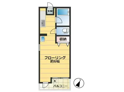 アルカサル中央(ワンルーム/2階)の間取り写真