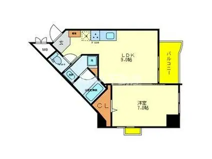 ユニゾン(1LDK/5階)の間取り写真