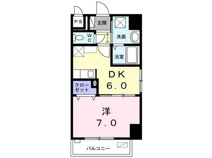 シティ フラット(1DK/3階)の間取り写真