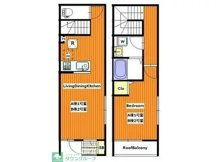 東武伊勢崎線 五反野駅 徒歩8分 2階建 築6年(1LDK/1階)の間取り写真