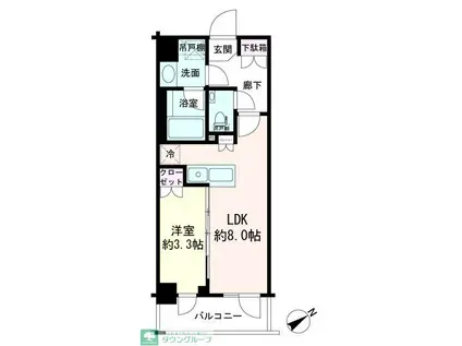 デュオステージ下落合(1LDK/2階)の間取り写真