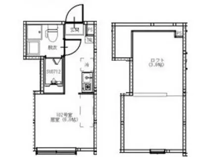 春日町6丁目(ワンルーム/2階)の間取り写真