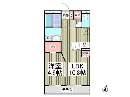 グランノワール(1LDK/2階)の間取り写真
