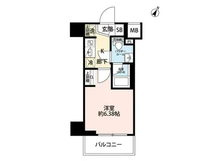 プレール・ドゥーク川口並木(1K/9階)の間取り写真