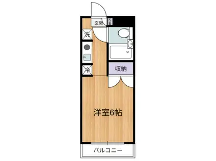 孝友第6ビルグリーンハイツ麻生(1K/3階)の間取り写真