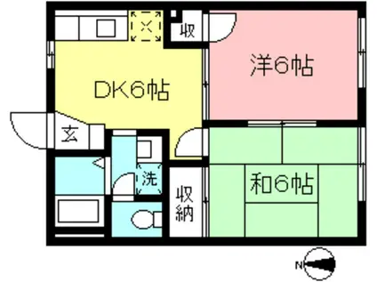 クリードT(2DK/2階)の間取り写真