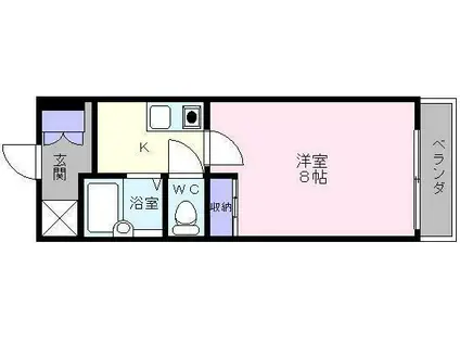 メゾンなか(1K/1階)の間取り写真