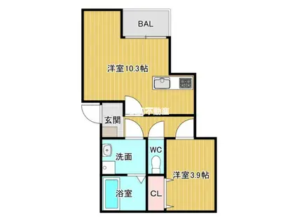 紫2丁目AP(1LDK/2階)の間取り写真