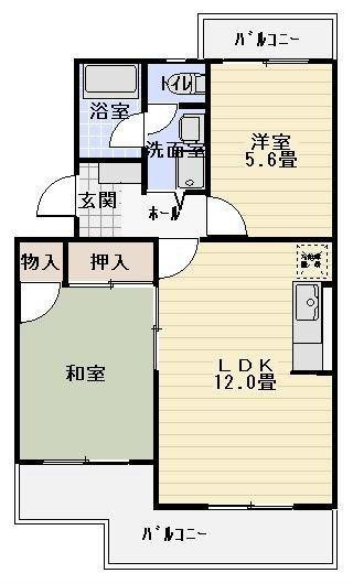 メイ92(2LDK/4階)の間取り写真