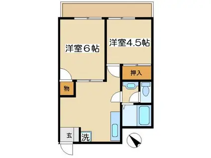 サンセイハイツ(2DK/3階)の間取り写真