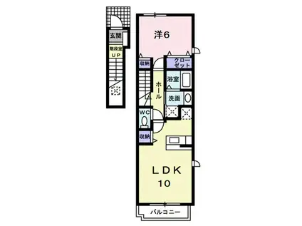 アンジュ・ルナ(1LDK/2階)の間取り写真