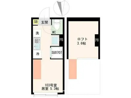 貫井4丁目アパート(ワンルーム/1階)の間取り写真