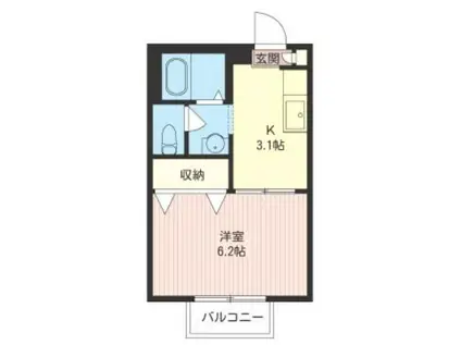 メディオ桜台(1K/1階)の間取り写真