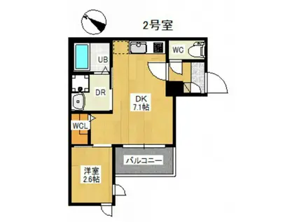 REGALEST-SMART KAITA(1DK/2階)の間取り写真