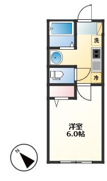 アーバンヒルズ(1K/1階)の間取り写真