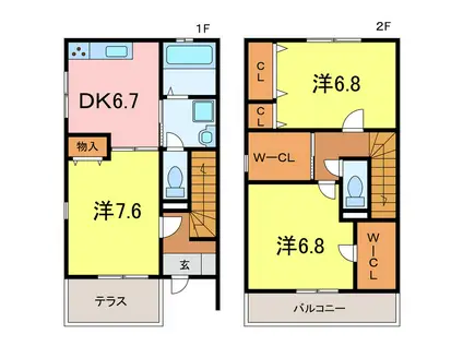 LANGE VERL(3DK/1階)の間取り写真