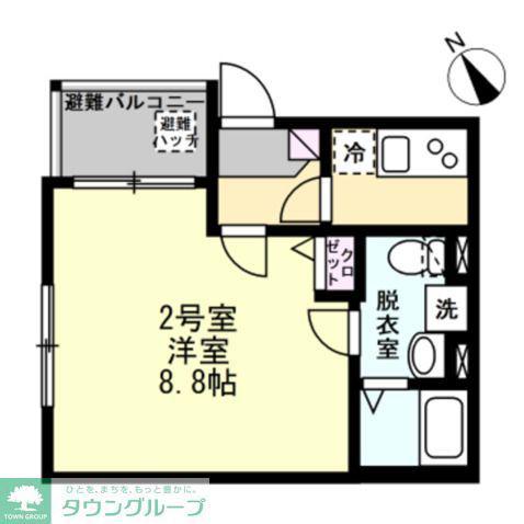 ベイルーム横須賀衣笠(1K/1階)の間取り写真