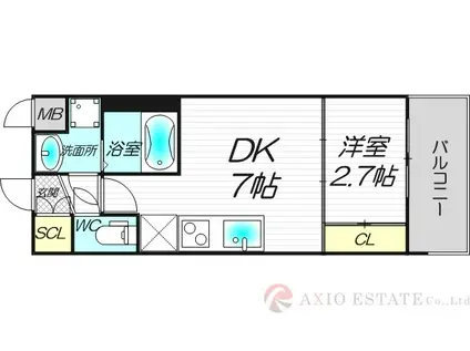 セレニテ西中島アリア壱番館(1DK/8階)の間取り写真