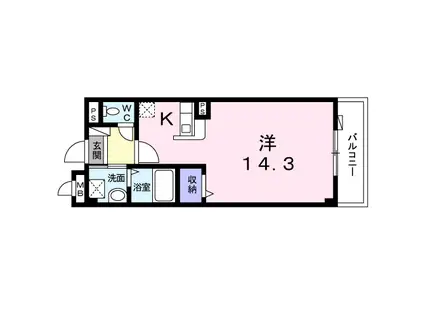 フェニックス赤松(1K/3階)の間取り写真