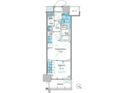 パークアクシス豊洲キャナル(1DK/14階)の間取り写真