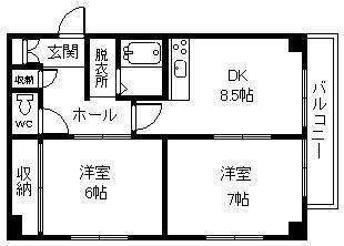 ESY旭川(2DK/3階)の間取り写真