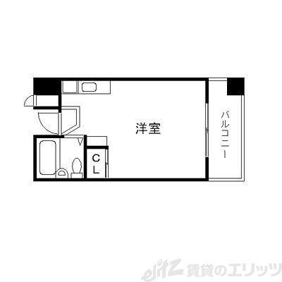 茨木ロイヤル(1K/5階)の間取り写真
