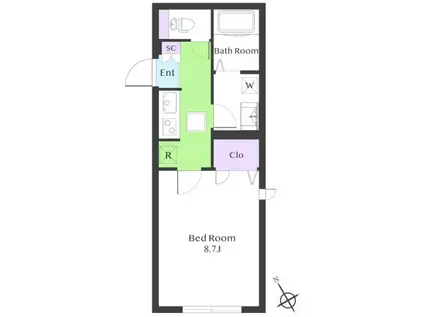 コンフォール馬込(1K/1階)の間取り写真