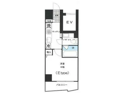 アジールコート中幸(1K/4階)の間取り写真