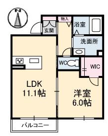 サウンド・ハムレット(1LDK/2階)の間取り写真