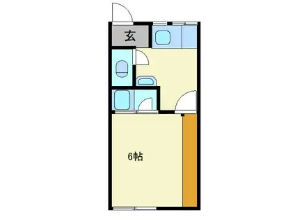 イソミハイツ(1K/1階)の間取り写真