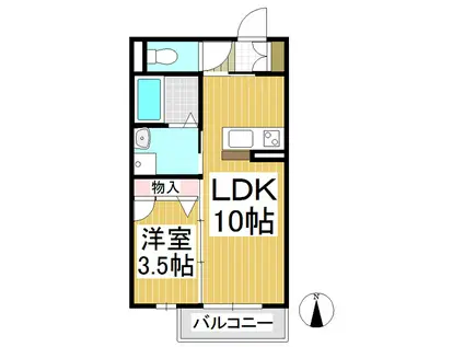 シャーメゾン鳳(1LDK/2階)の間取り写真
